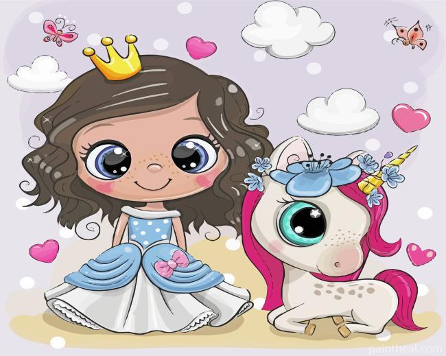 Princess And Unicorn Painting By Numbers Kits