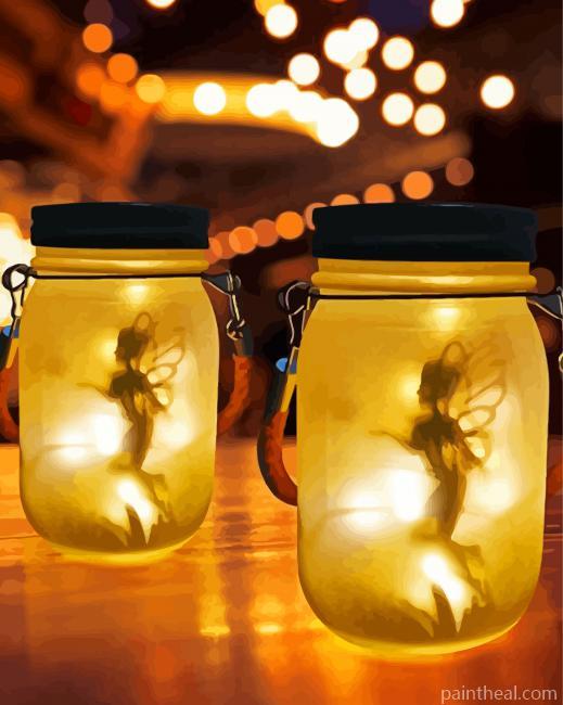 Dragonflies In Mason Jar Painting By Numbers Kits