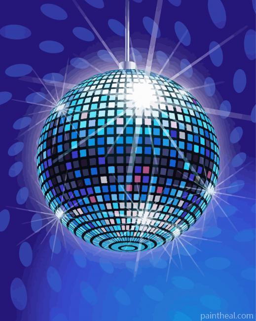 Blue Disco Ball Painting By Numbers Kits