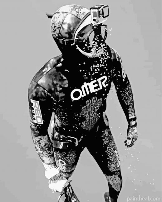 Monochrome Scuba Painting By Numbers Kits