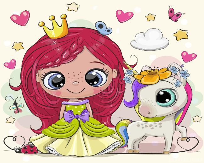 Fairy Tale Princess And Unicorn Painting By Numbers Kits
