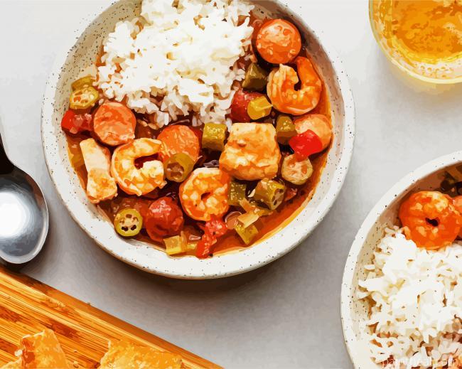 Gumbo Meal Painting By Numbers Kits