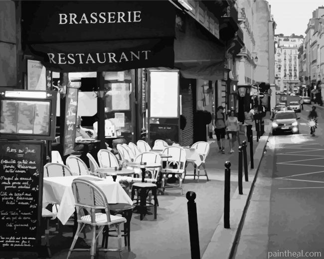 Sidewalk Cafe In Paris Painting By Numbers Kits