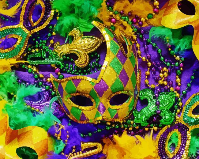 The Mardi Gras Masks Painting By Numbers Kits