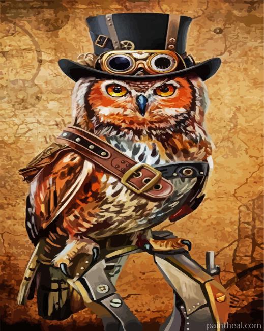 Aesthetic Steampunk Owl Bird Painting By Numbers Kits
