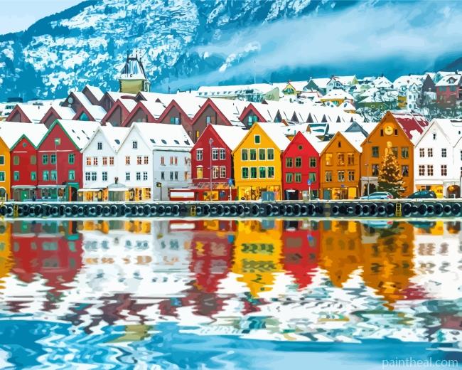 Norway Buildings Painting By Numbers Kits
