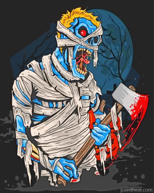 Halloween Zombie Skull Painting By Numbers Kits
