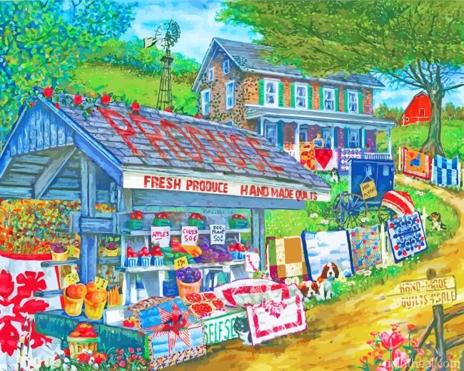 Quilts Countryside Painting By Numbers Kits