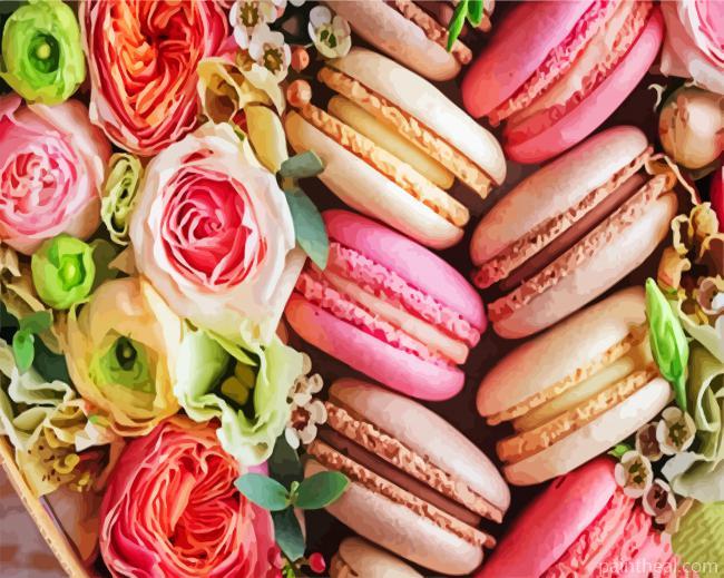 Macaroons And Flowers Painting By Numbers Kits