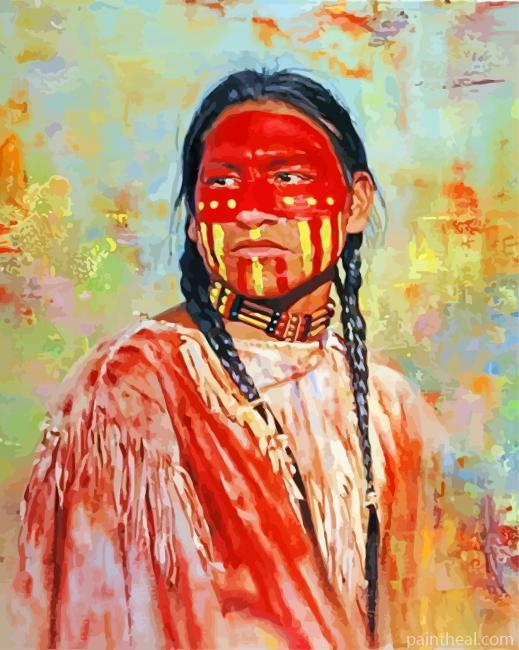 Indigenous Man Painting By Numbers Kits