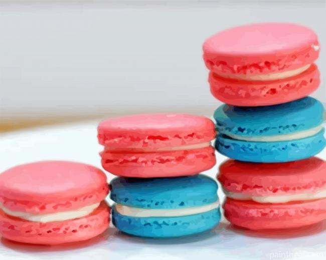 Blue And Pink Macaroons Painting By Numbers Kits