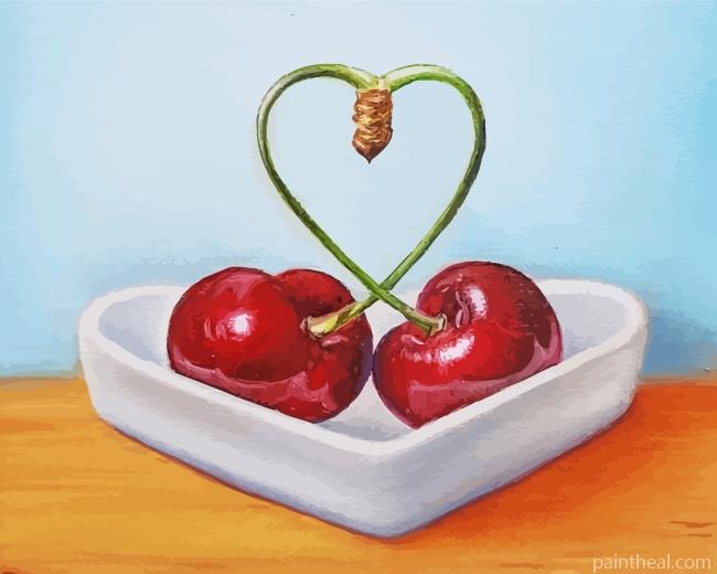 Heart Cherries Painting By Numbers Kits