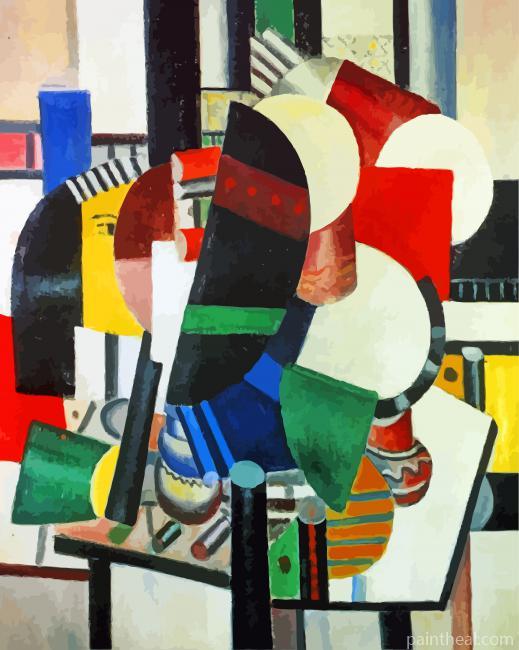 Woman With Flower Portrait Study By Leger Painting By Numbers Kits