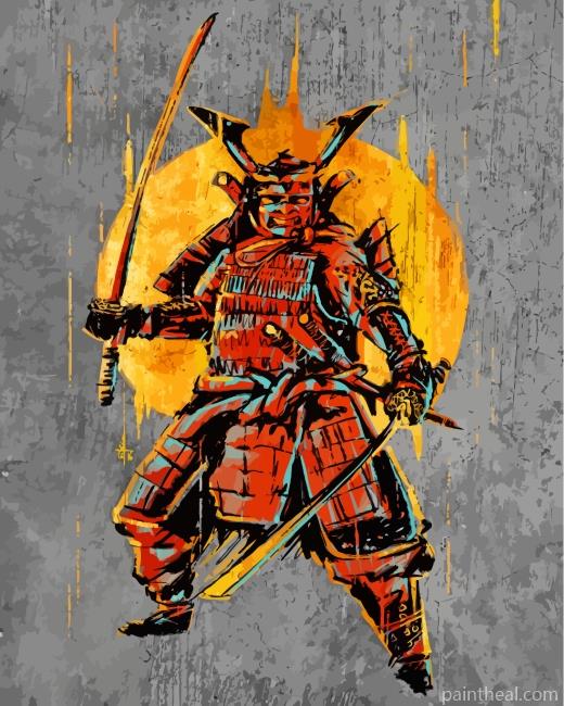 Illustration Samurai Art Painting By Numbers Kits