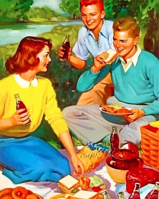 Vintage Picnic Painting By Numbers Kits