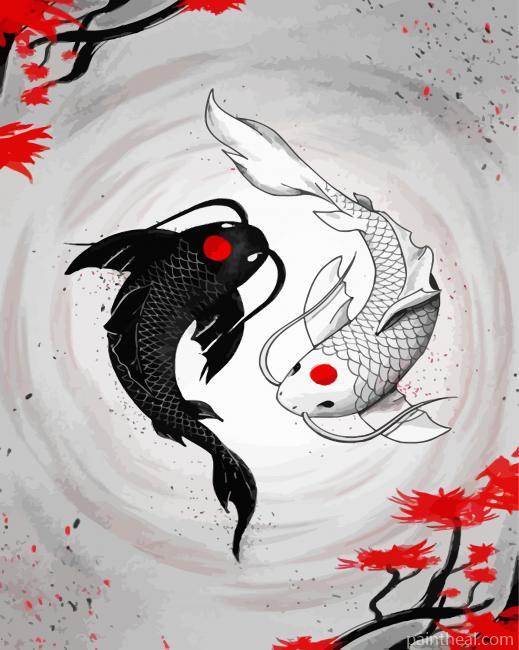 Yin And Yang Fish Painting By Numbers Kits