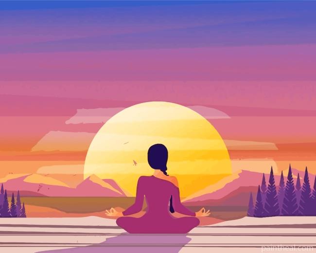Illustration Yoga Girl Painting By Numbers Kits