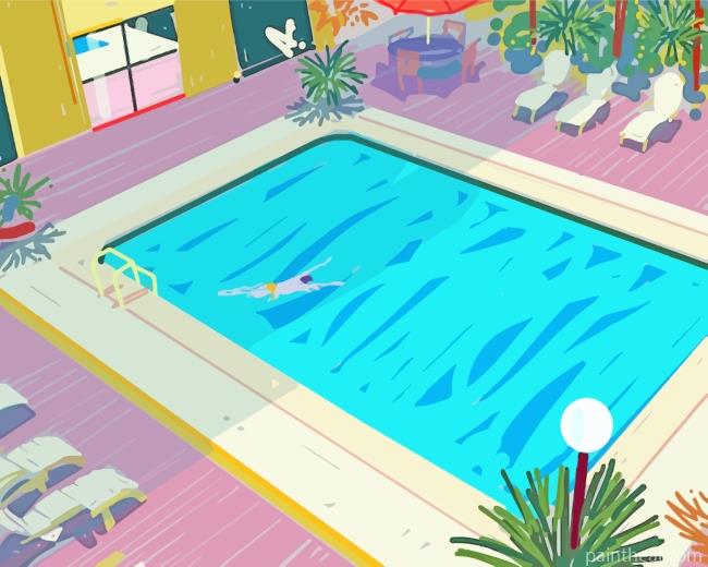 Illustration Swimming Pool Painting By Numbers Kits