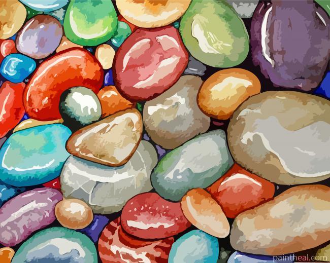 Multicolored Pebbles Painting By Numbers Kits