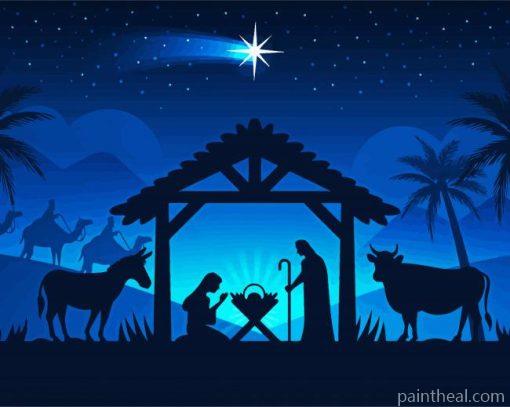 Nativity Silhouette Painting By Numbers Kits