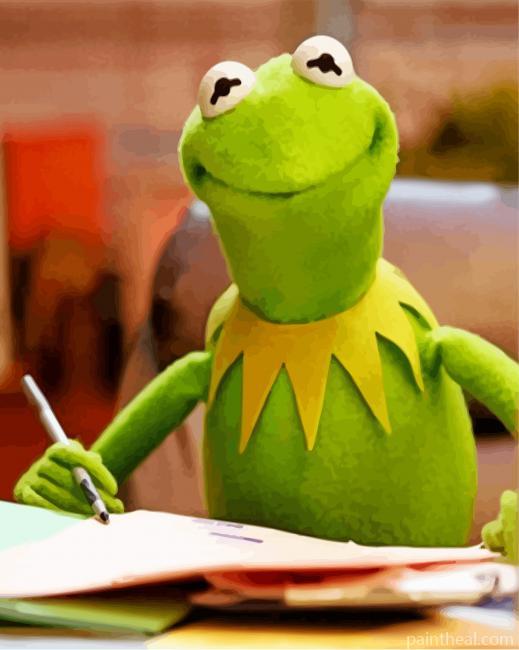 Kermit Studying Painting By Numbers Kits