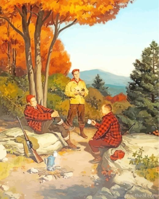 Hunting In Forest Painting By Numbers Kits