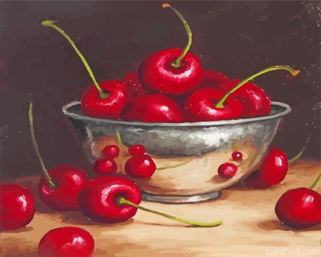 Cherries In Bowl Art Painting By Numbers Kits