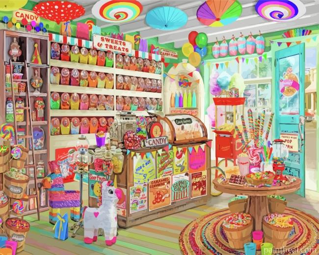 The Corner Candy Store Painting By Numbers Kits