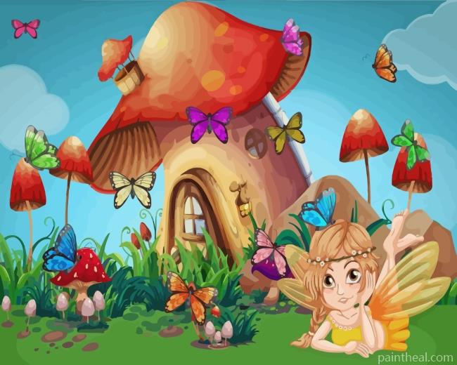 Mushroom Fairy House Painting By Numbers Kits