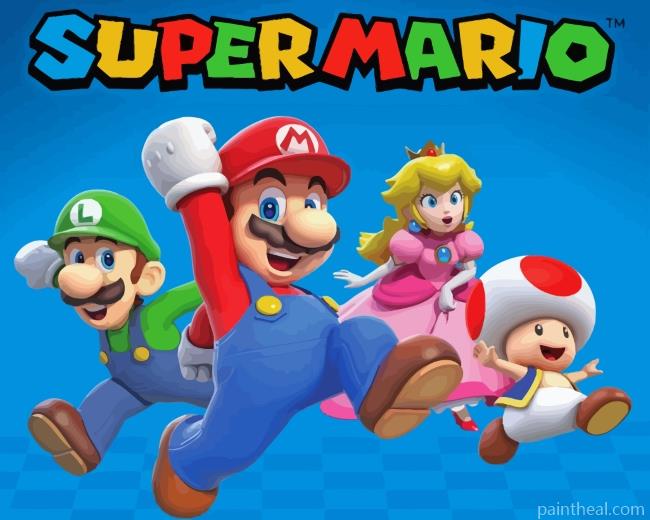 Super Mario Game Painting By Numbers Kits
