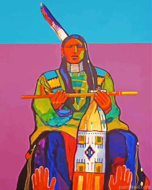 Native Indigenous Man Painting By Numbers Kits