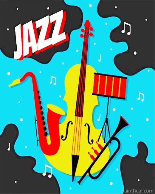 Jazz Music Illustration Painting By Numbers Kits