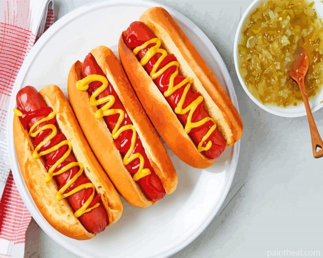 Aesthetic Hotdogs Painting By Numbers Kits