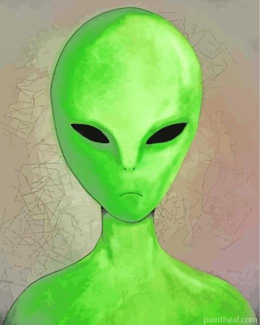 Green Alien Painting By Numbers Kits