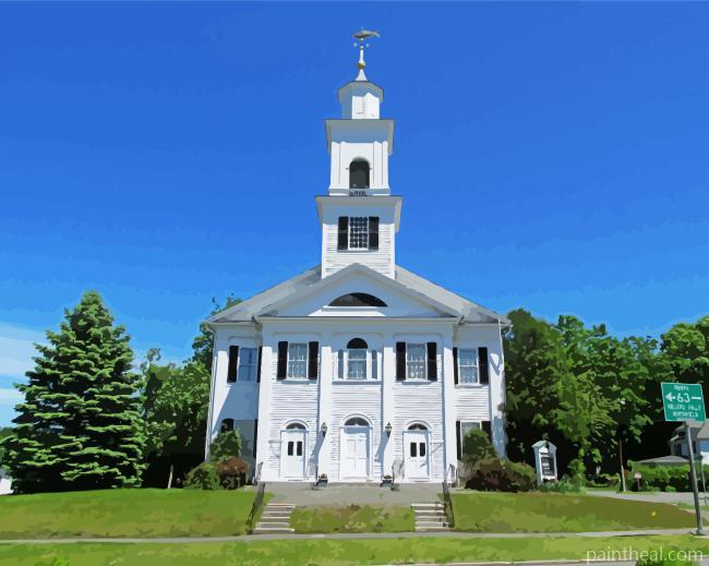 Church in Amherst Painting By Numbers Kits