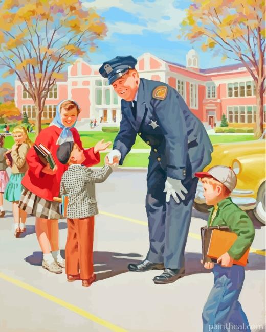 Friendly Police Officer Painting By Numbers Kits