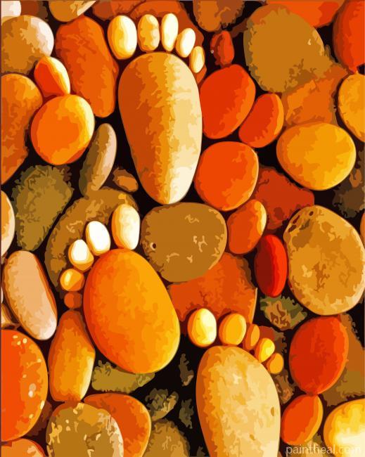Beige And Brown Pebbles Painting By Numbers Kits