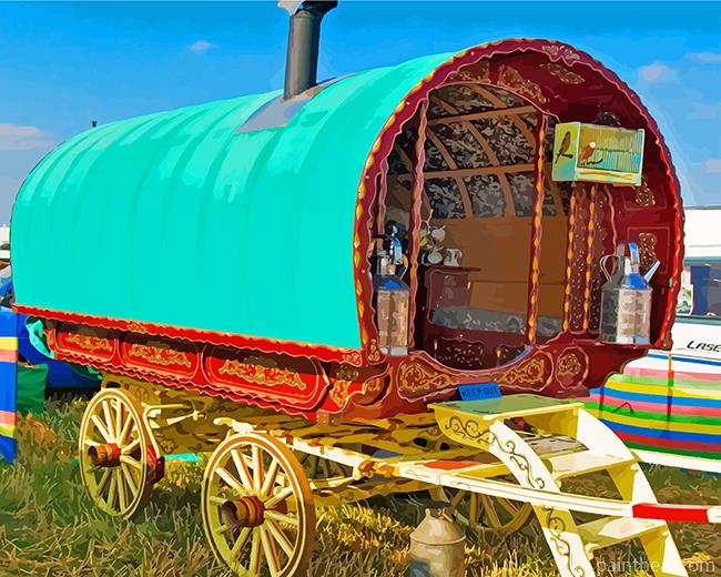 Bow Top Gypsy Wagon Painting By Numbers Kits