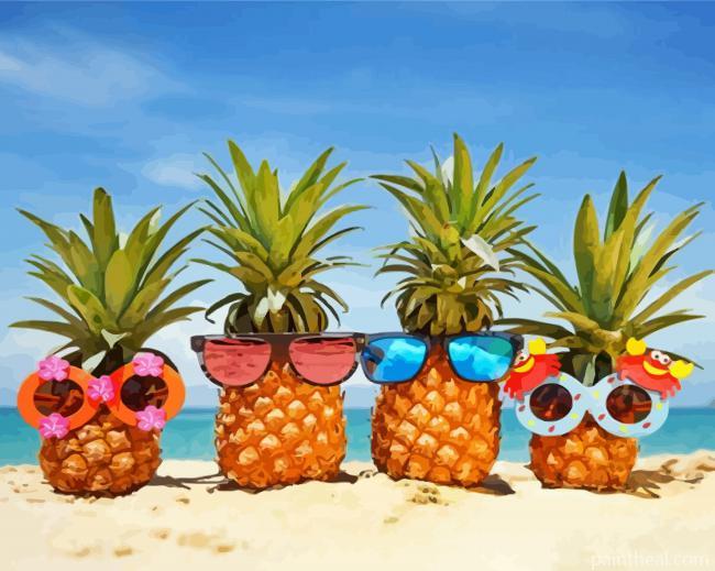Stylish Pineapples Painting By Numbers Kits
