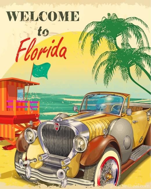 Florida Poster Painting By Numbers Kits