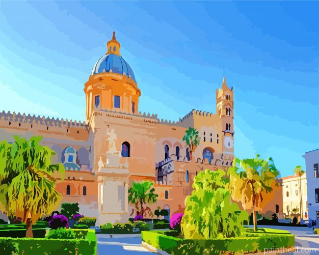 Cattedrale di Palermo Italy Painting By Numbers Kits