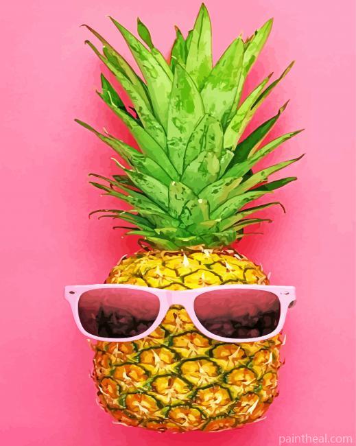 Pineapple Wearing Glasses Painting By Numbers Kits