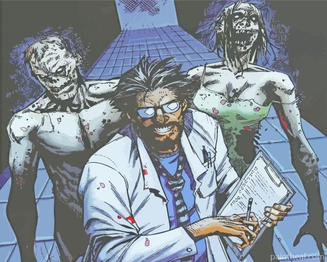 Creepy Doctor And Zombies Painting By Numbers Kits