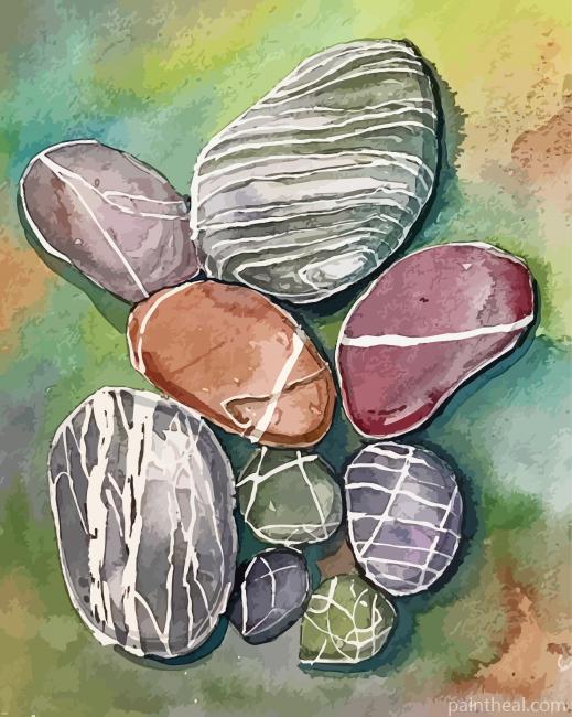 Vintage Pebbles Painting By Numbers Kits