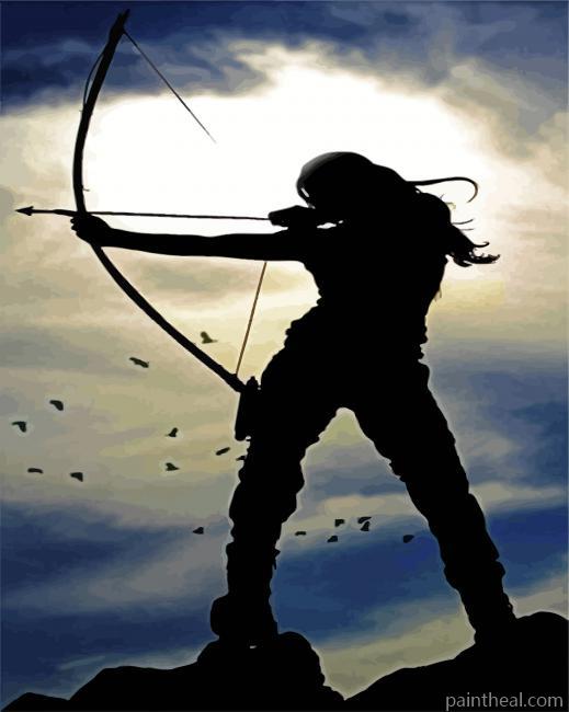 Native Man Silhouette Painting By Numbers Kits