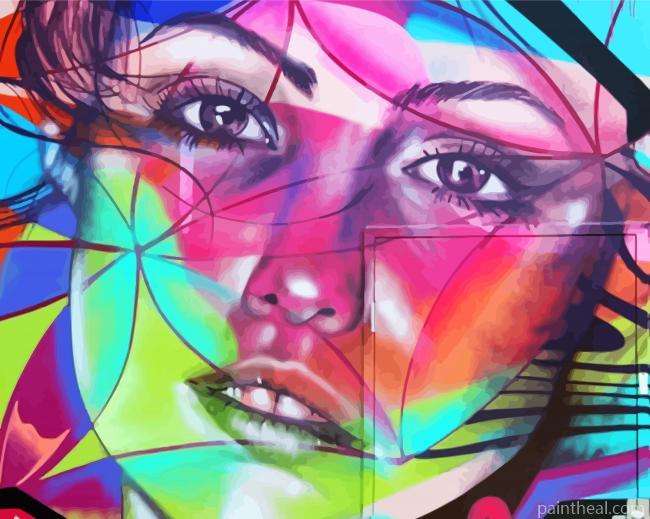 Illustration Grafitti Face Public Art Painting By Numbers Kits