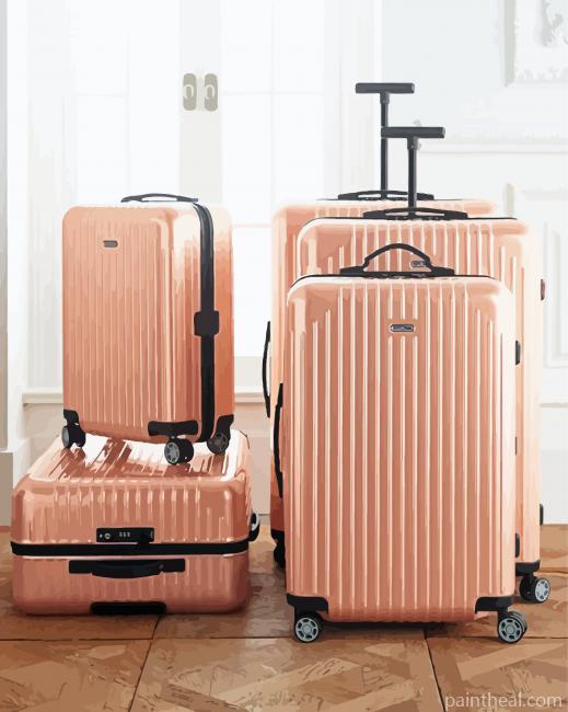 Pink Suitcases Painting By Numbers Kits