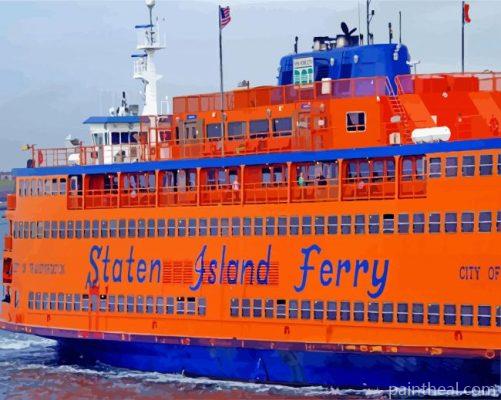 New York Staten Island Ferry Hoboken Painting By Numbers Kits