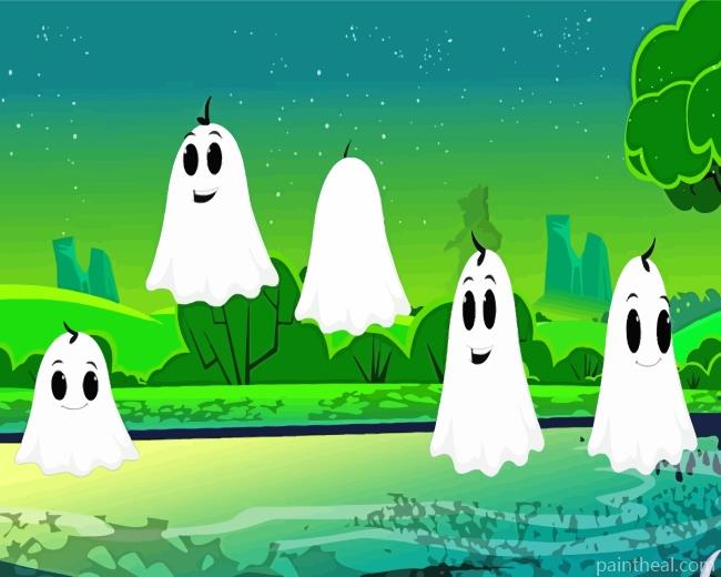 Cartoon Ghosts Painting By Numbers Kits