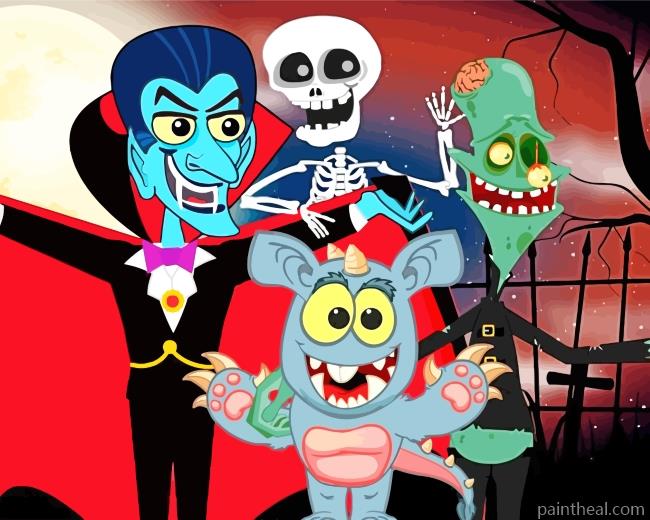 Cartoon Vampire Painting By Numbers Kits